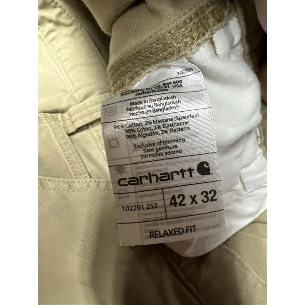 Carhartt Relaxed Fit Pants Men's 42x32 Utility Skater Streetwear Khaki Hip Hop - Picture 7 of 16